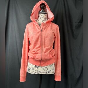 NWOT Roxy Girl Preteen Teenage Bright Warm Peach Color Front Zip Hoody. Size 16.